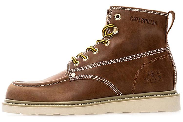 Ботинки мужские CAT Glenrock Mid коричневые и желтые