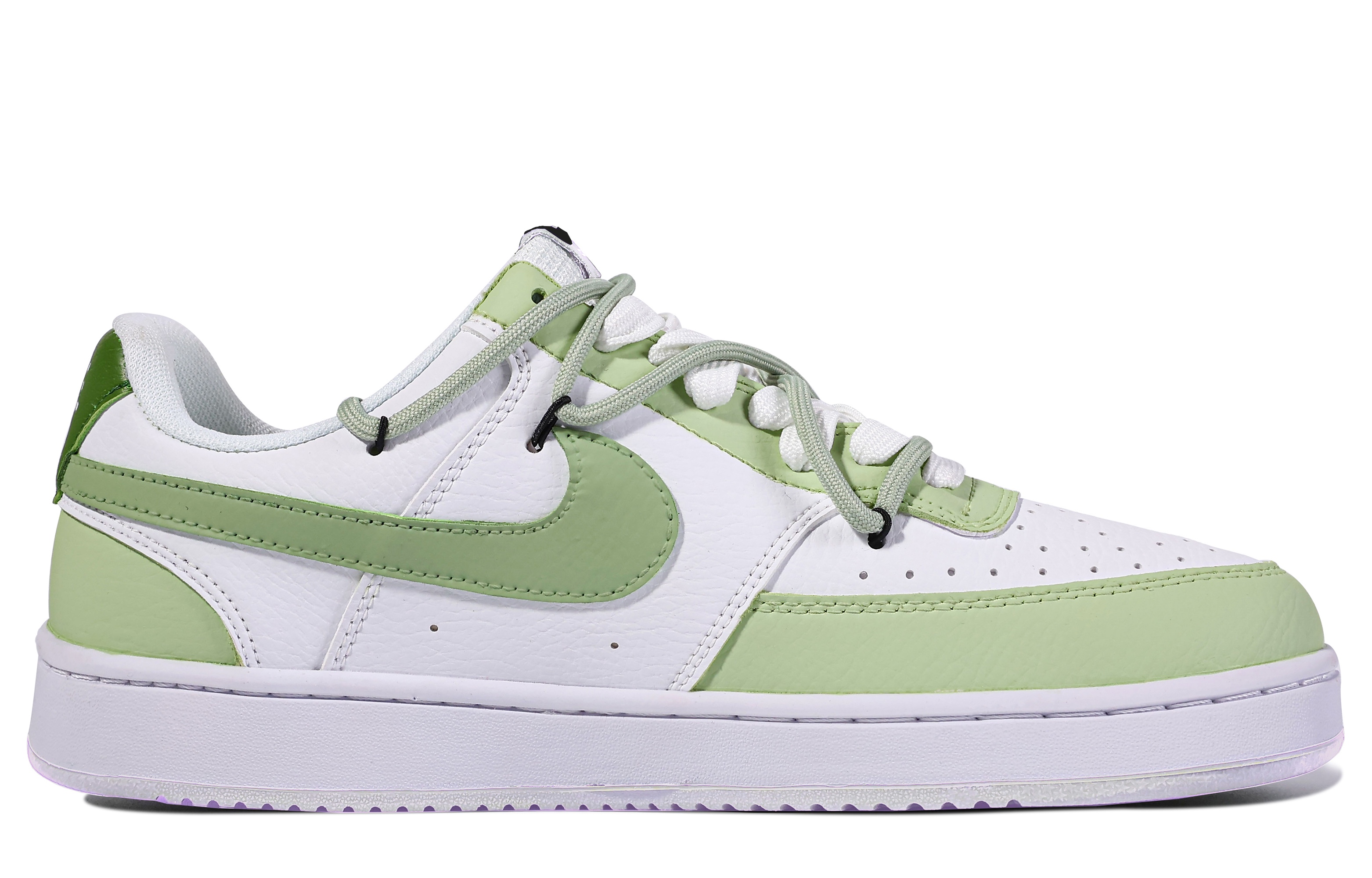 Кеды унисекс Nike Court Vision 1 Da Vinci Custom зелено-белые, 39 EU