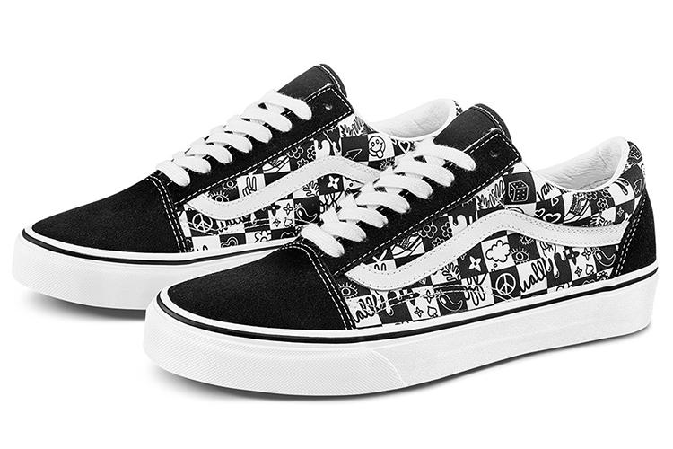 Кеды унисекс Vans Old Skool Doodle Checkerboard, 35 EU