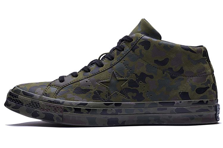 Кеды унисекс Converse One Star Retro Mid камуфляжный зелёный
