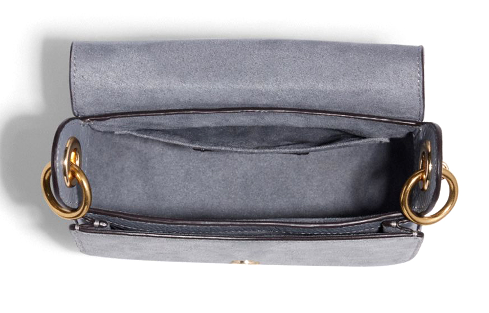 Сумка женская COACH Kleo Leather Saddle Bag голубо-серая