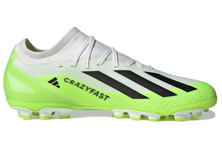Бутсы унисекс adidas Crazyflight X3 белые и неоново-зеленые, 46 EU
