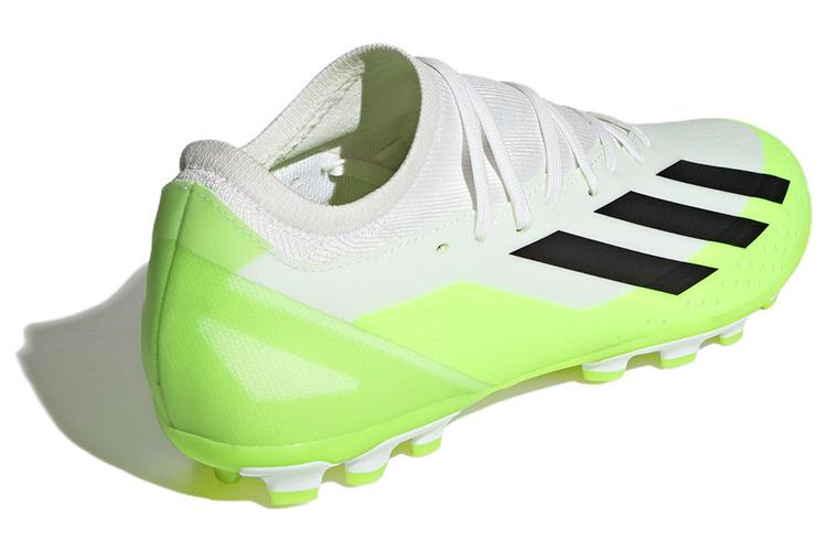 Бутсы унисекс adidas Crazyflight X3 белые и неоново-зеленые, 46 EU