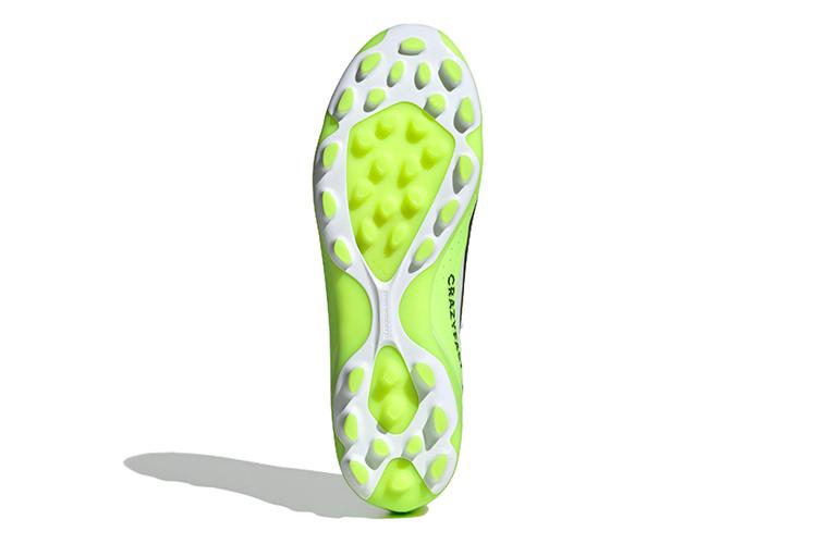 Бутсы унисекс adidas Crazyflight X3 белые и неоново-зеленые, 46 EU