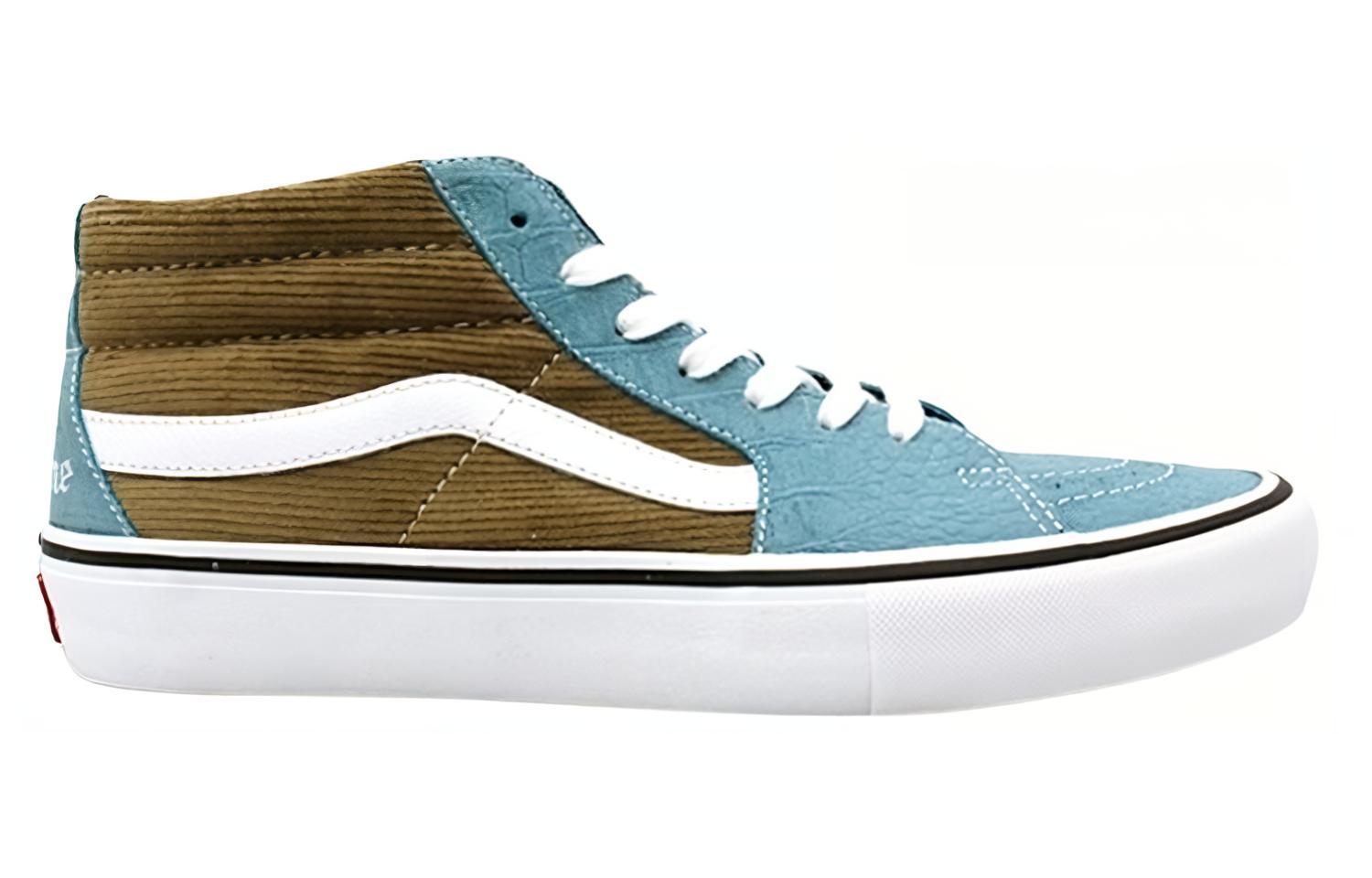 Кеды унисекс Vans Supreme X SK8 Mid Pro corduroy croc синие, 42 EU