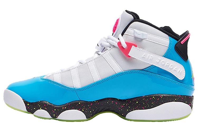 Кроссовки мужские Jordan 6 Rings белые, светло-голубые