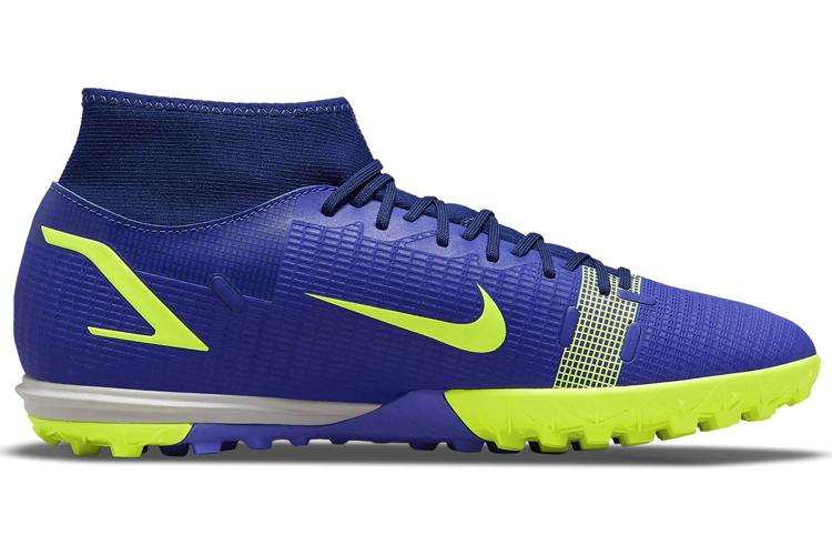 Бутсы мужские Nike Mercurial Superfly 8 Academy TF Turf синие, 40 EU