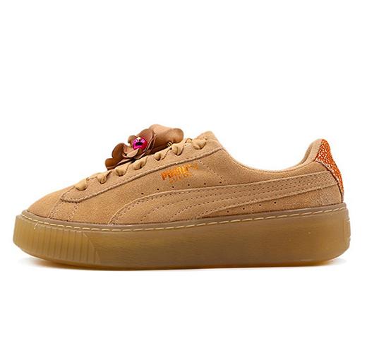 Кеды женские PUMA Platform Flower Tassel коричневые