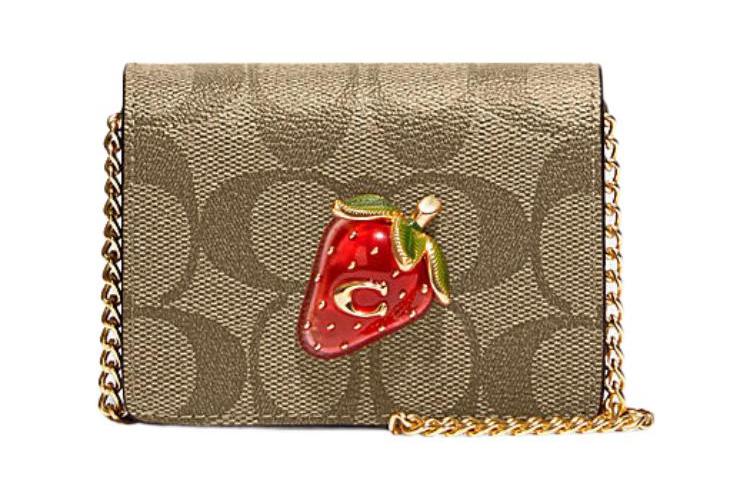 Кошелек женский COACH 1713804 коричневый и красный