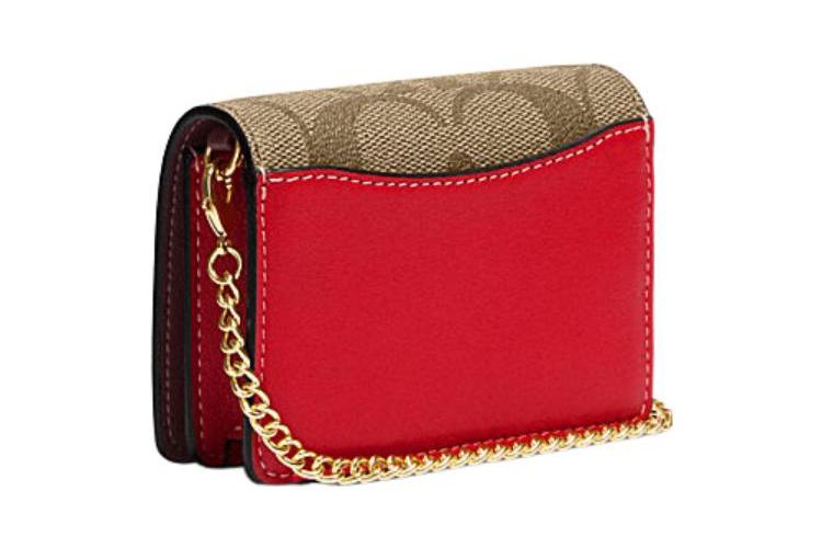 Кошелек женский COACH 1713808 коричневый и красный