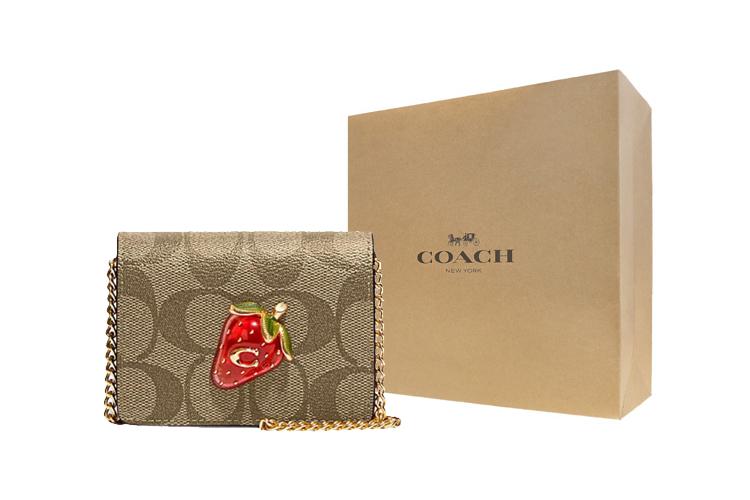 Кошелек женский COACH 1713808 коричневый и красный