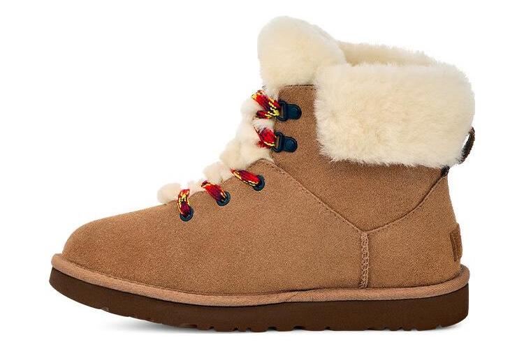Сапоги женские UGG Classic Mini Alpine Lace коричневые, 37 EU