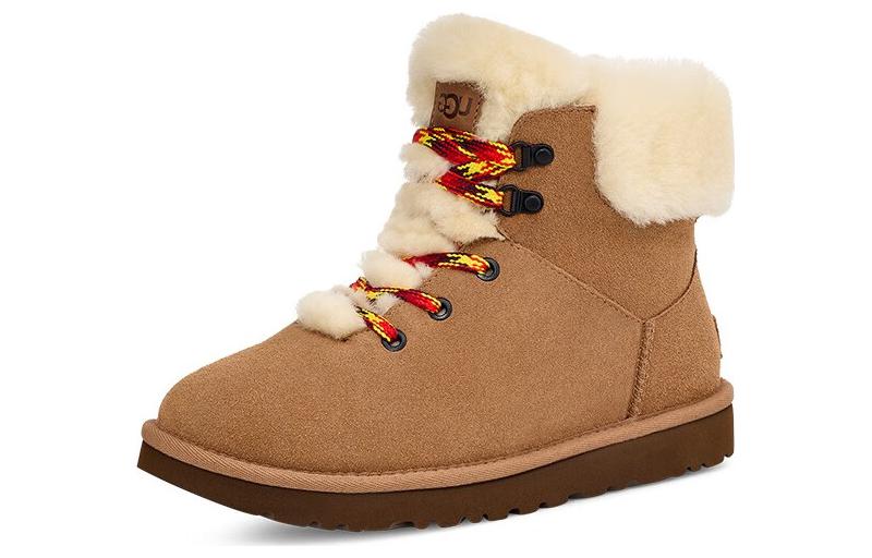 Сапоги женские UGG Classic Mini Alpine Lace коричневые, 37 EU