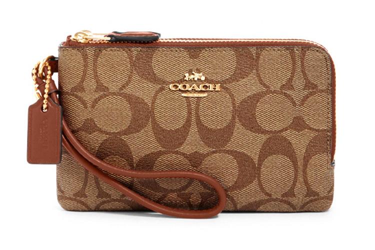 Клатч женский COACH Pochette Corner Zip коричневый
