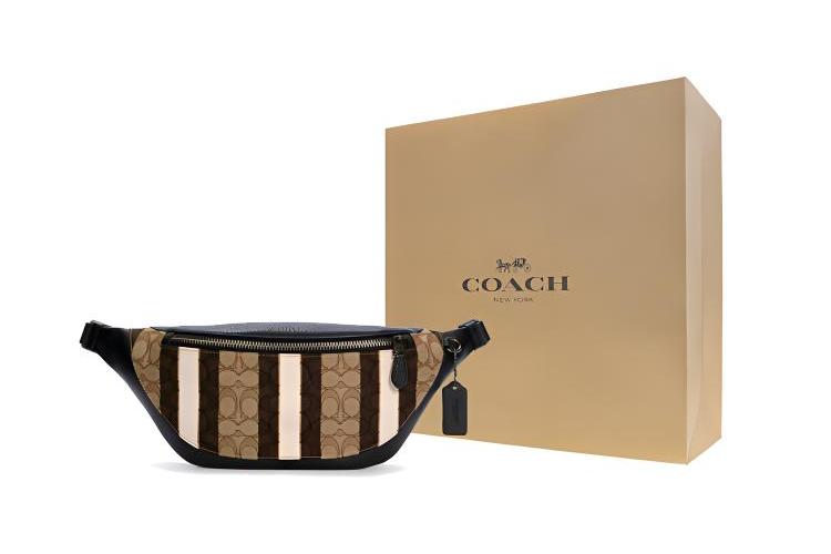 Сумка мужская COACH Warren многоцветная, хаки и коричневая