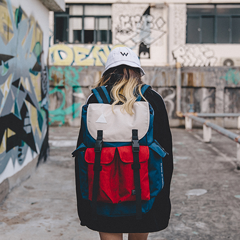 Рюкзак унисекс ACROSS AC1804CO03 многоцветный (серый, красный, синий)