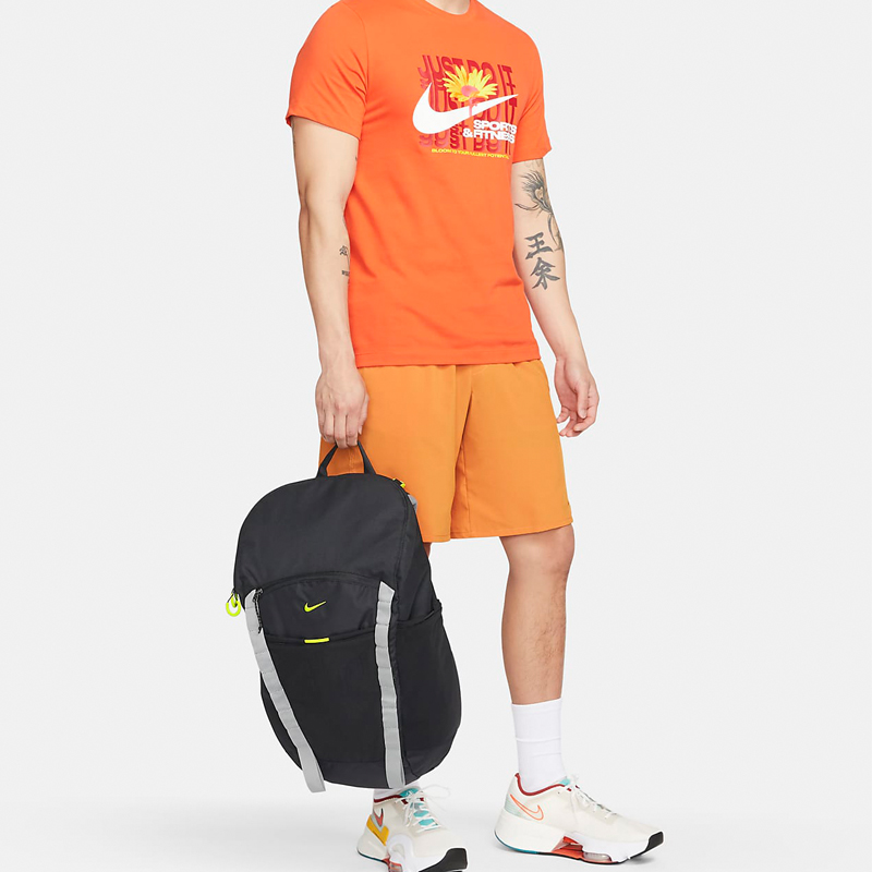 Рюкзак мужской Nike DJ9677-010 черный, светло-серый и атомно-зеленый