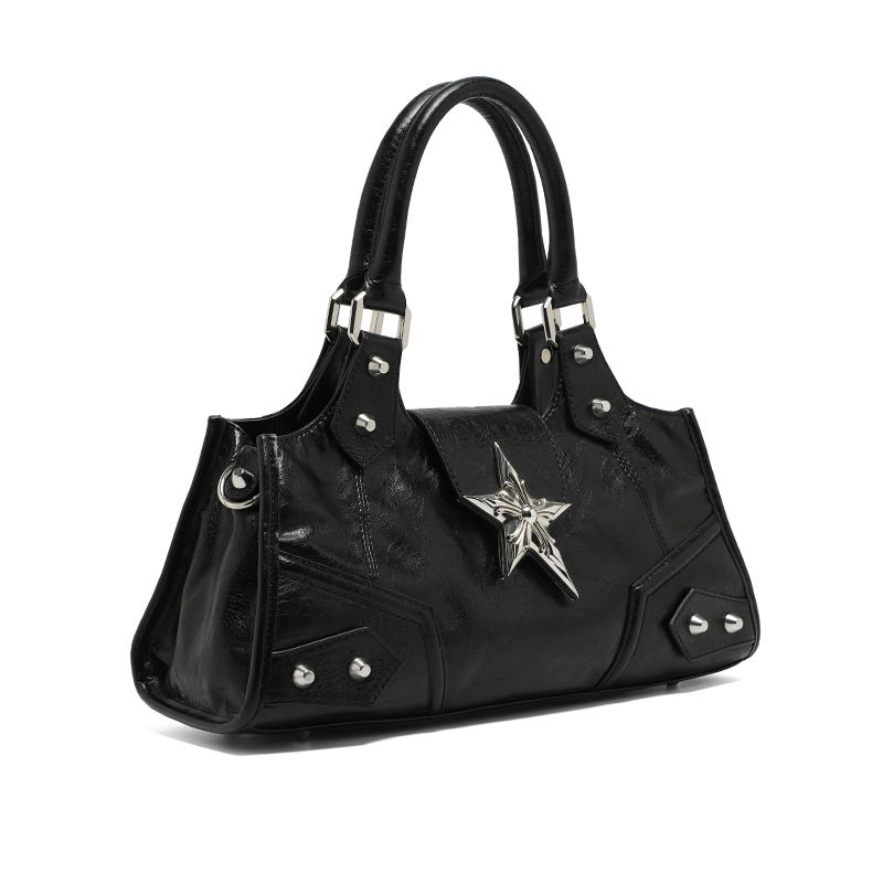 Сумка женская JACD Biker Bag черная, серебристая, фиолетовая