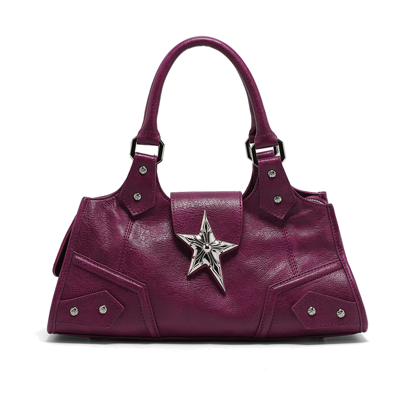 Сумка женская JACD Biker Bag черная, серебристая, фиолетовая