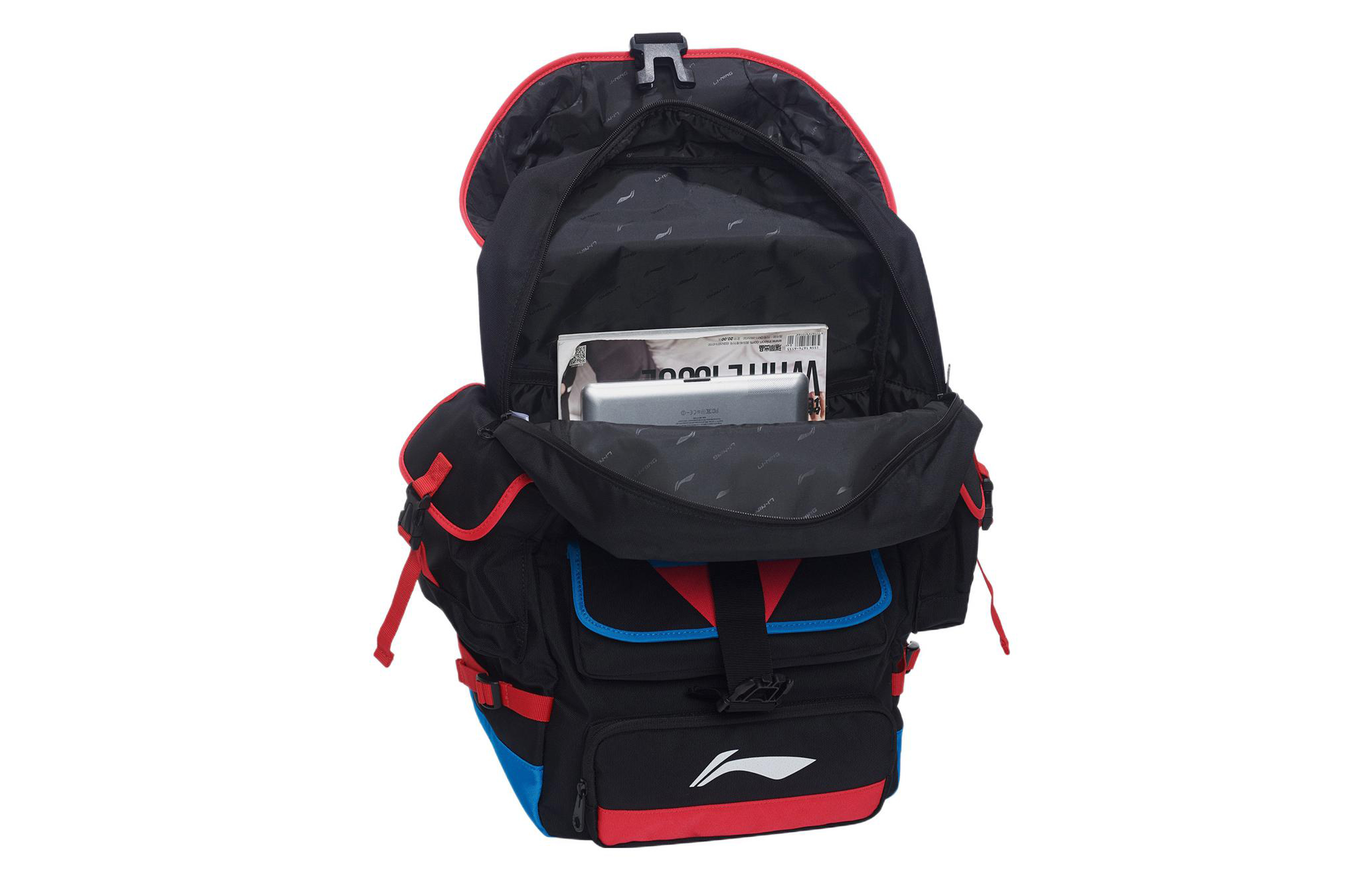 Рюкзак унисекс LiNing Basketball Collection ABSS315-1 черный, синий