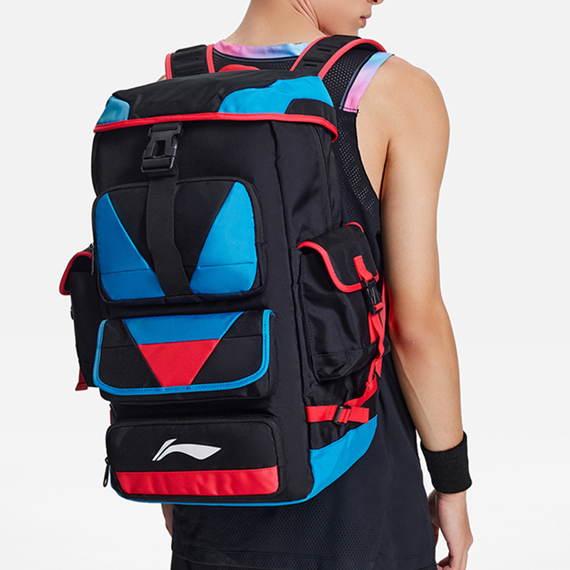 Рюкзак унисекс LiNing Basketball Collection ABSS315-1 черный, синий