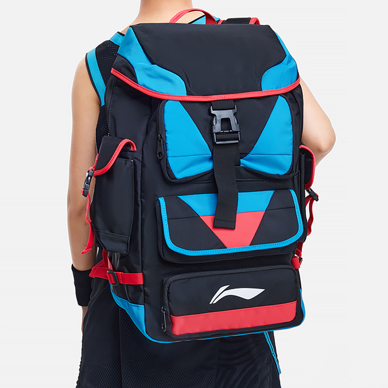 Рюкзак унисекс LiNing Basketball Collection ABSS315-1 черный, синий