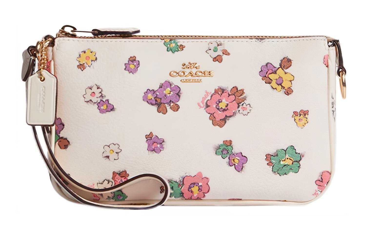Сумка женская COACH Nolita Refined Pebbled Leather Pochette белая, малая