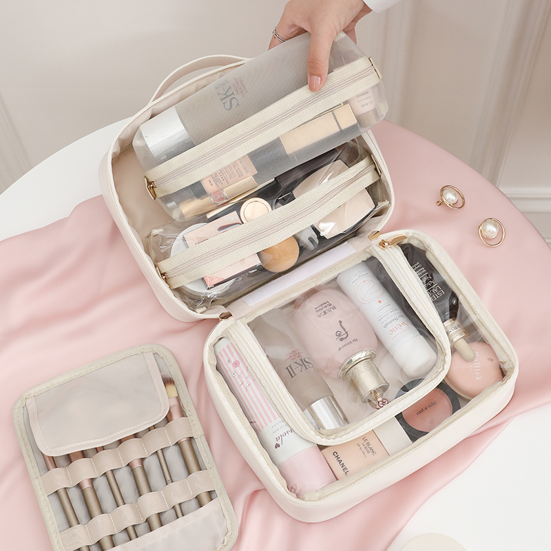 Косметичка унисекс LOHAS  водостойкая, белая/розовая