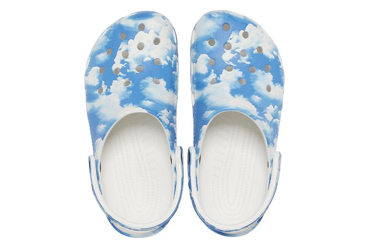 Шлепанцы унисекс Crocs Classic Clog голубые и белые, 38-39 EU