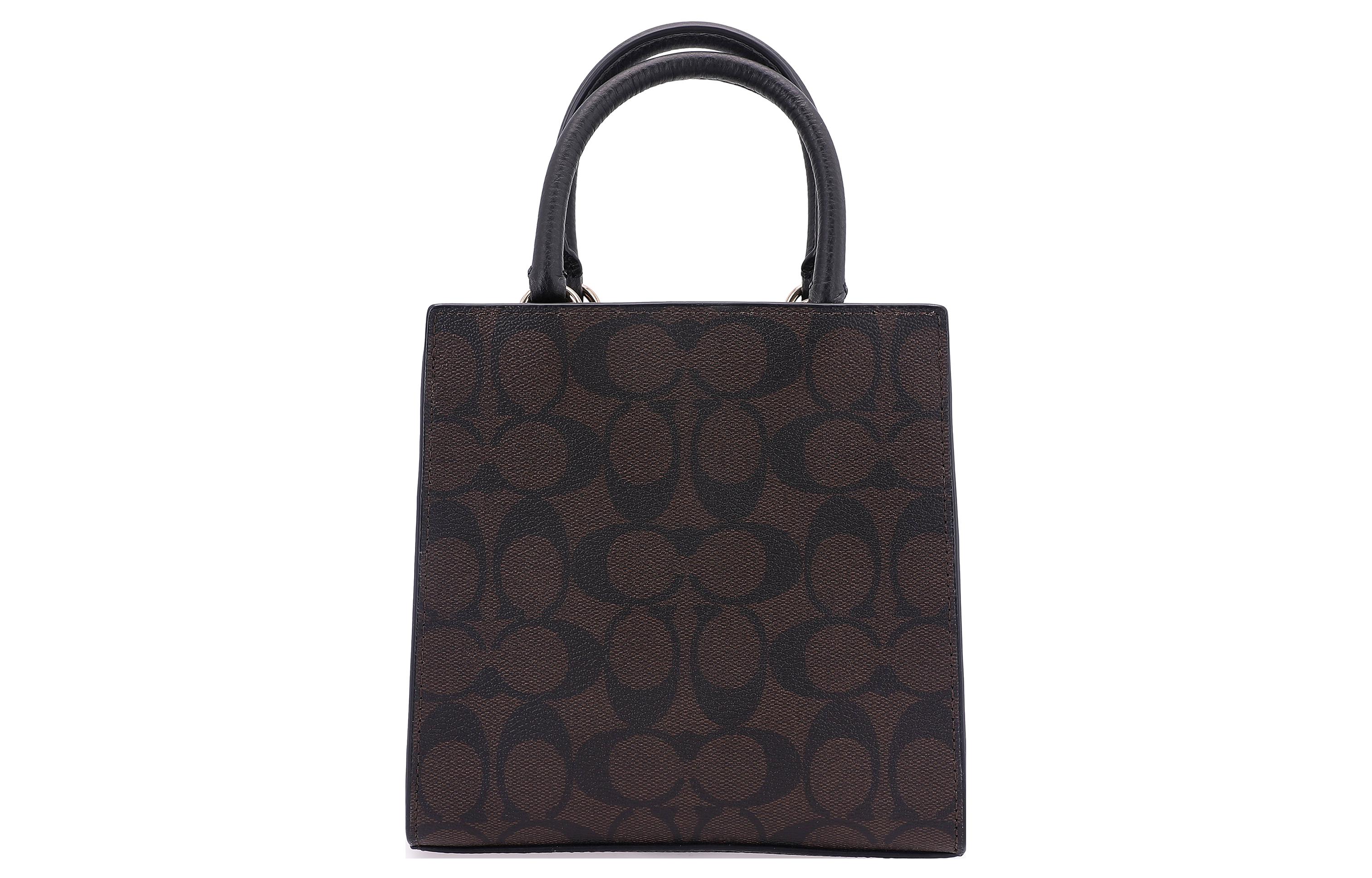 Сумка женская COACH Pepper Canvas кроссбоди хаки, коричневая, черная