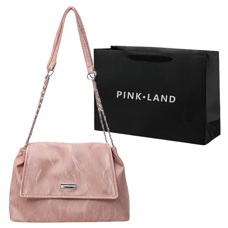 Khaki+White Shopping Bag