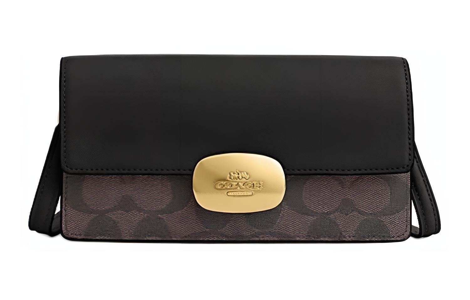 Сумка женская COACH Eliza Patchwork коричнево-черная, Basic Set (Bag+Dust Bag) EU