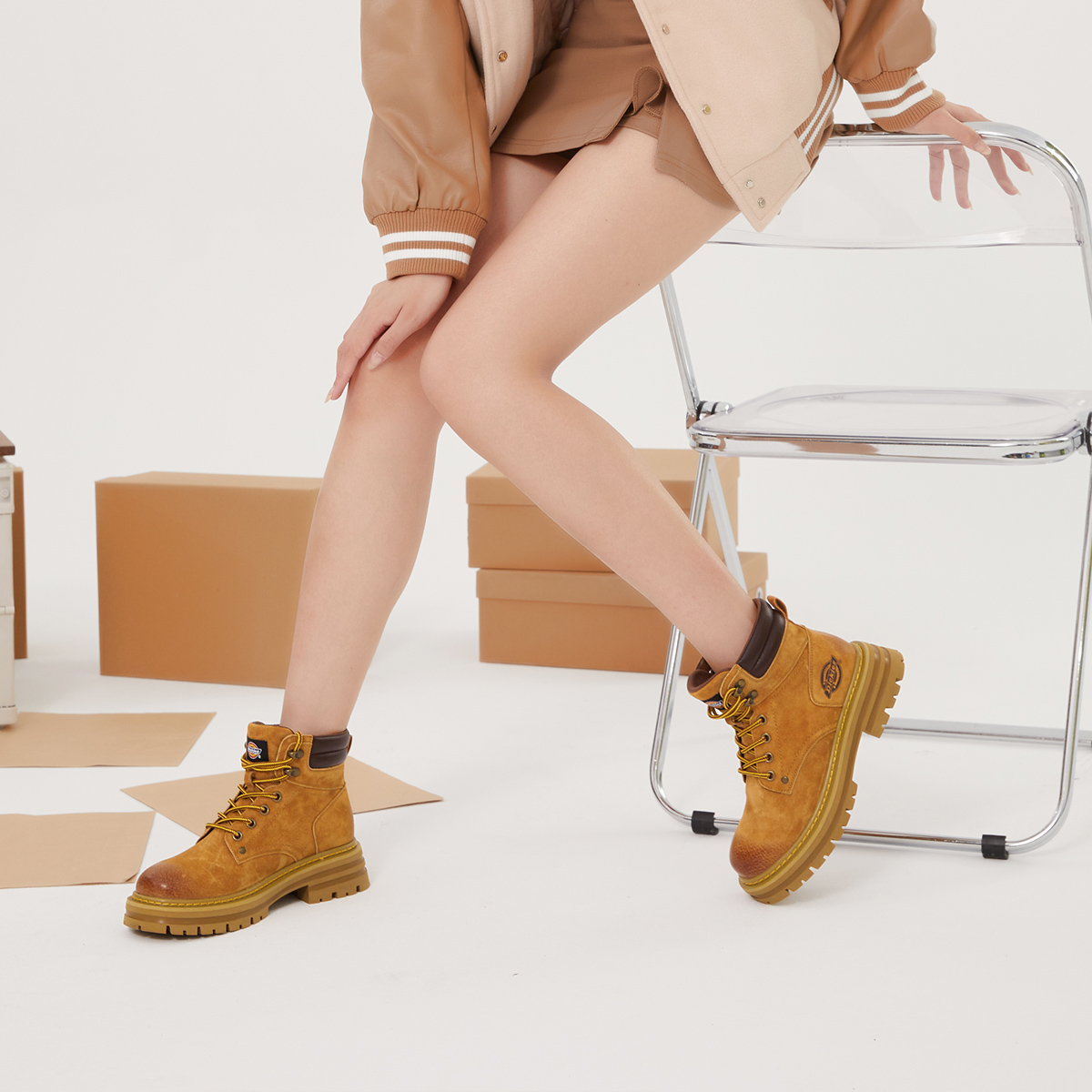 Ботинки женские Dickies 12cm Martin Boot желтые, 36 EU