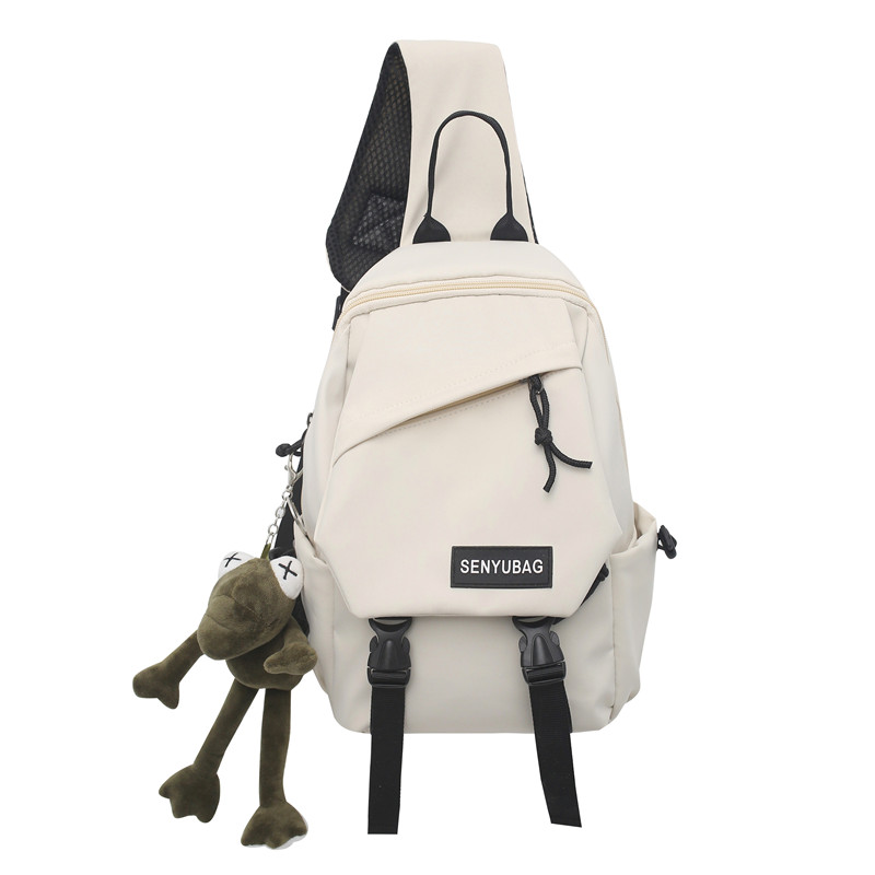 Слинг-сумка унисекс OUZIHUANG OZH-SY-674 черная, белая