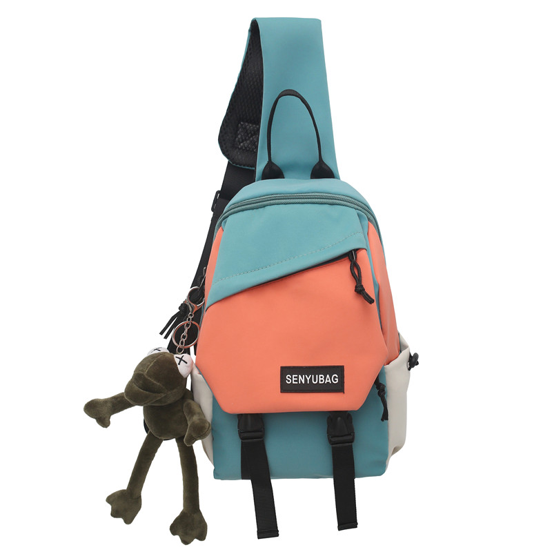 Green White Orange with Green Frog Charm