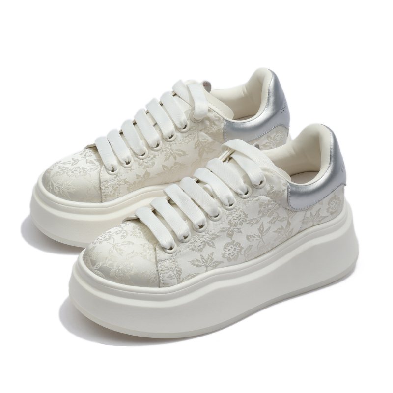 Кеды женские CENTRAL&KITTY XZ3965 серебристые, 35 EU