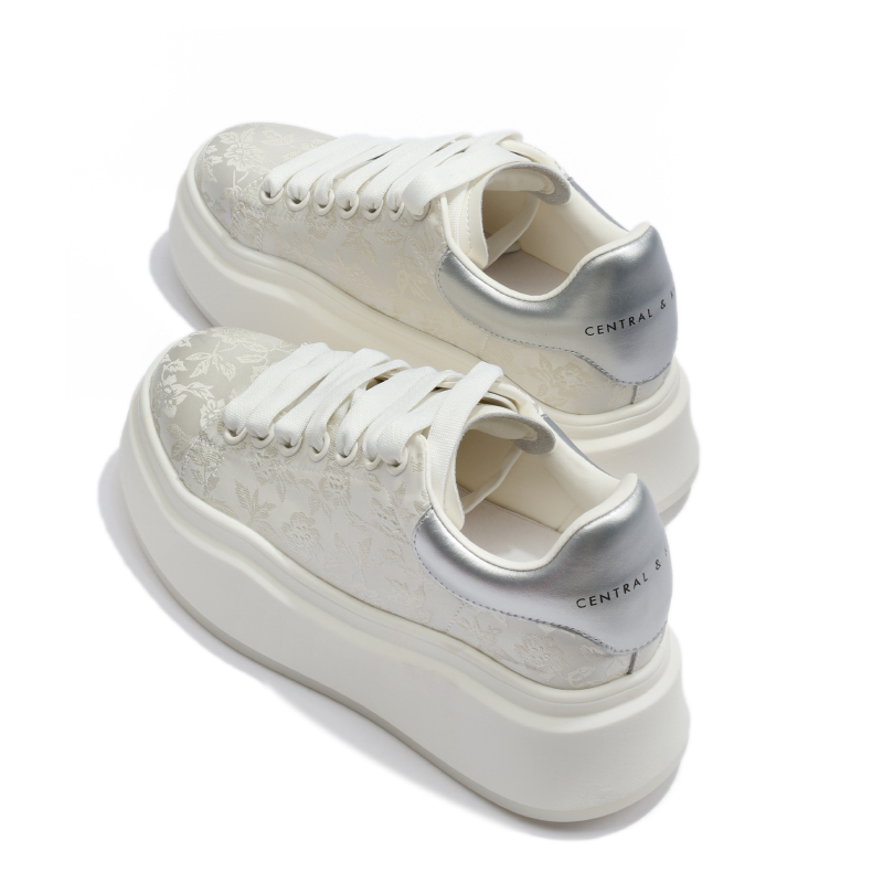 Кеды женские CENTRAL&KITTY XZ3965 серебристые, 35 EU