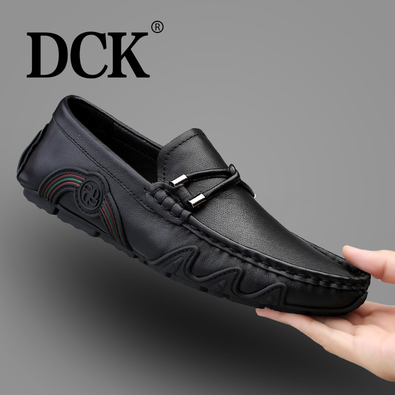 Мокасины мужские DCK FL51021 черно-белые, 44 EU