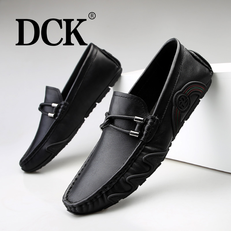 Мокасины мужские DCK FL51021 черно-белые, 44 EU