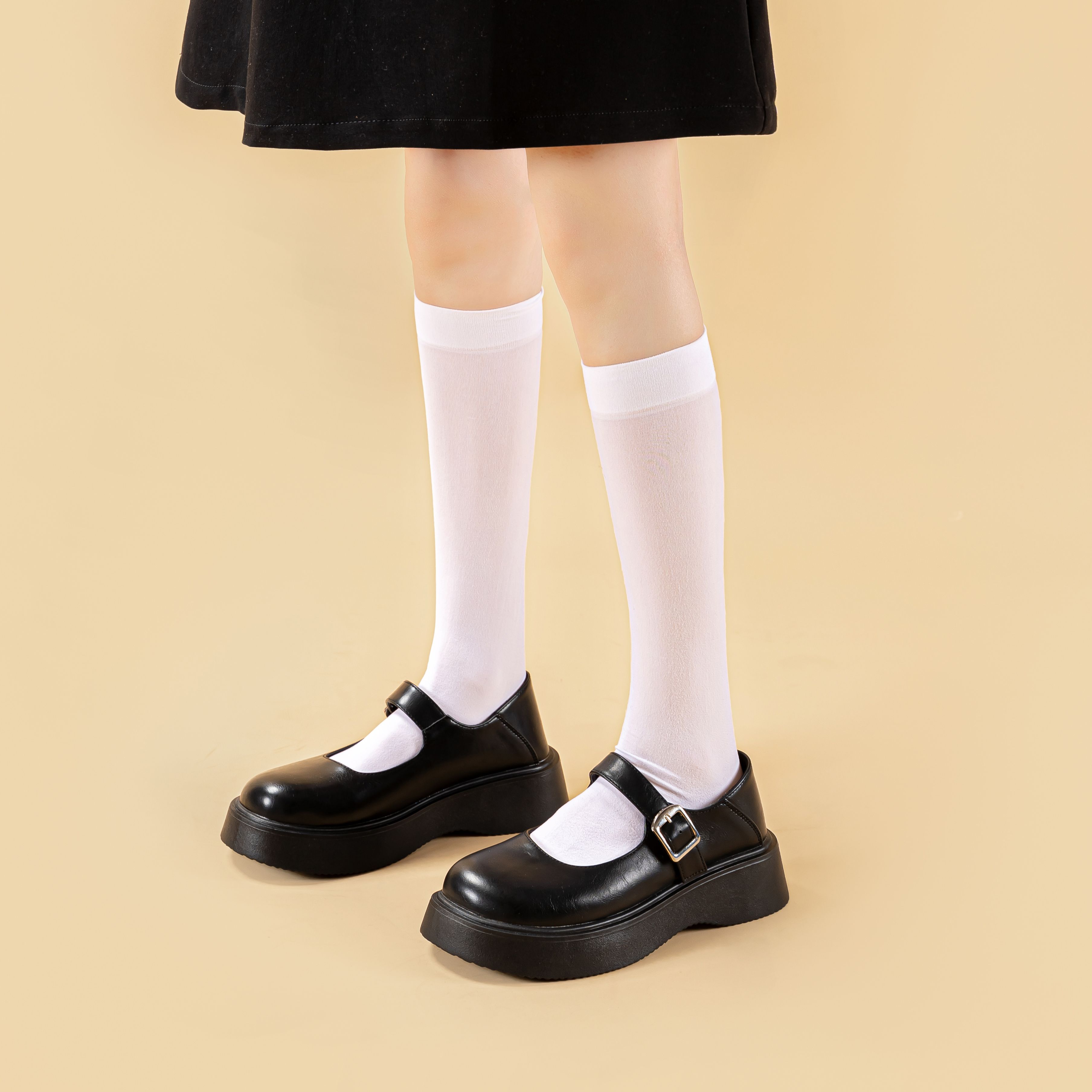 Платформенные туфли женские WARRIOR Mary Jane черные, 40 EU