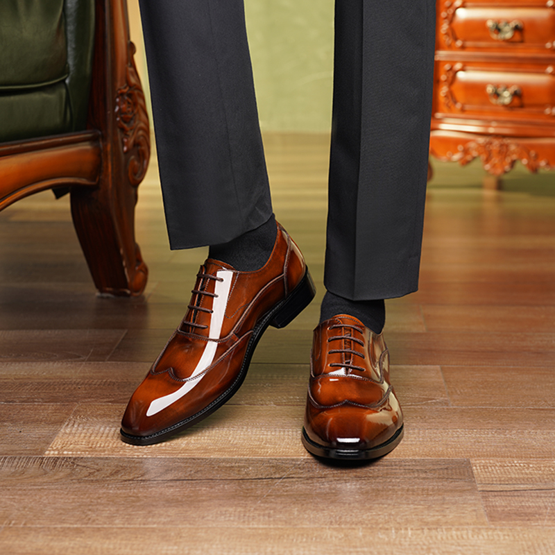 Туфли мужские LAORENTOU SZLMM9A801 черные, коричневые, синие, 41 EU