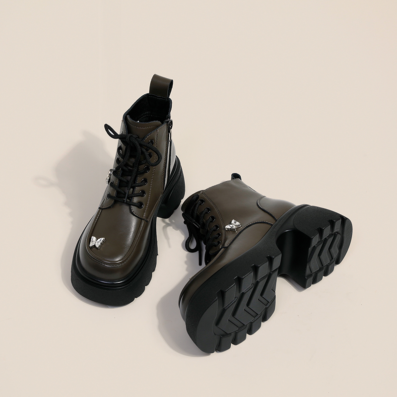 Ботинки женские Ouumeis Martin Boot khaki, 35 EU