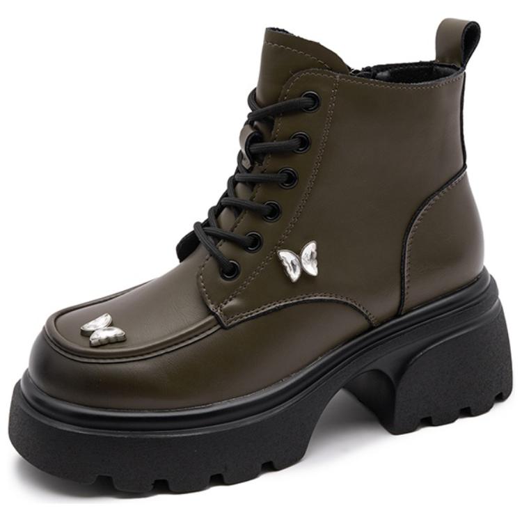 Ботинки женские Ouumeis Martin Boot khaki, 35 EU