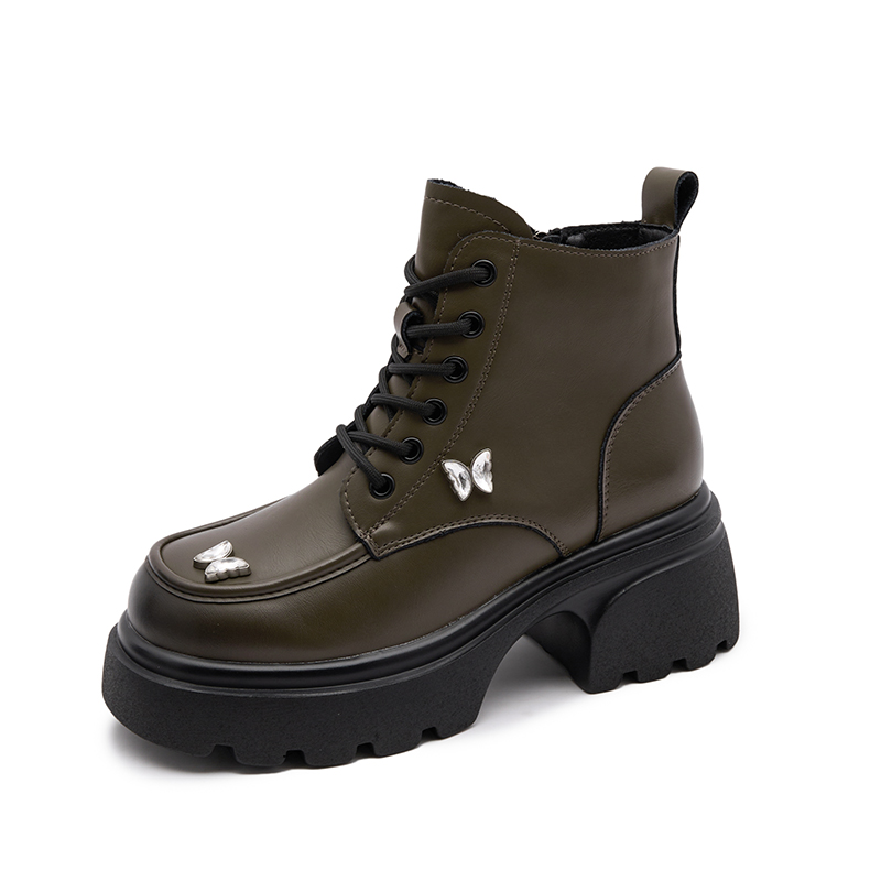 Ботинки женские Ouumeis Martin Boot khaki, 35 EU