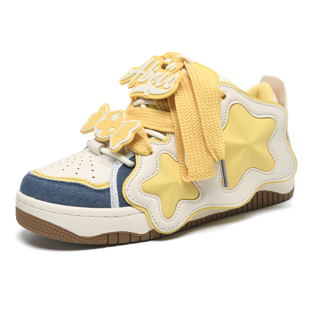 Кеды женские ABCIO Stars Collection ABQ1053 белые и желтые, 39 EU