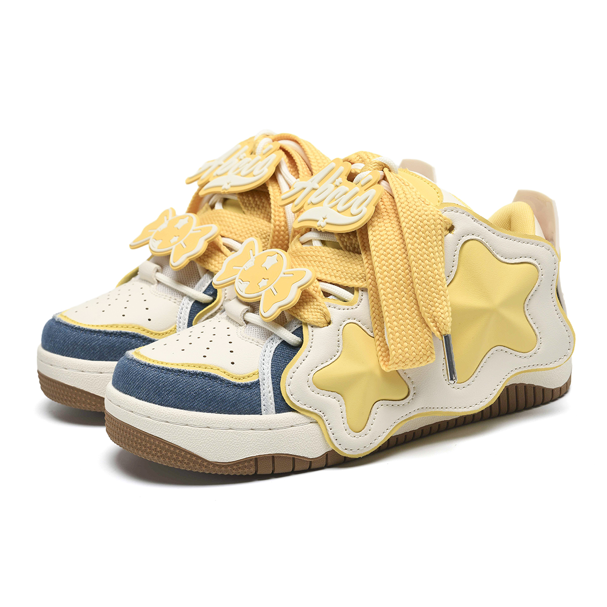 Кеды женские ABCIO Stars Collection ABQ1053 белые и желтые, 39 EU