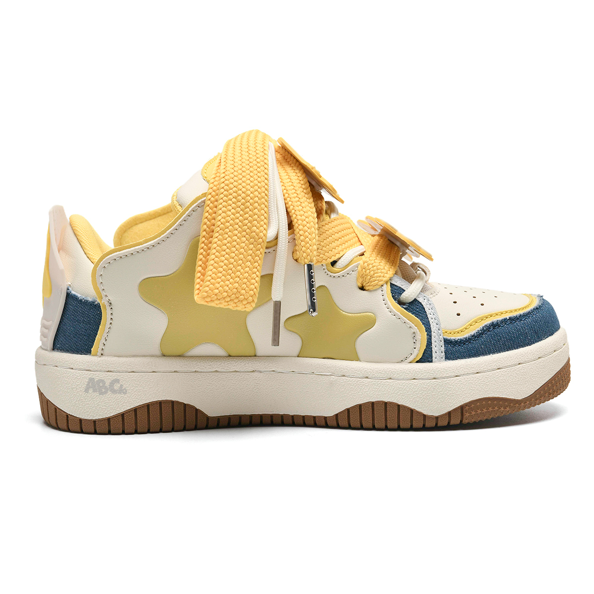 Кеды женские ABCIO Stars Collection ABQ1053 белые и желтые, 39 EU