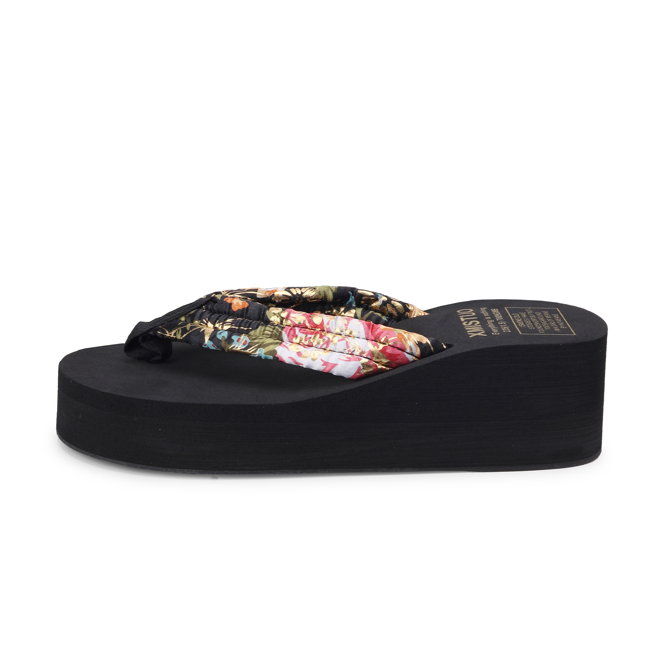 Шлепанцы женские XMISTUO 7009 золотисто-черные