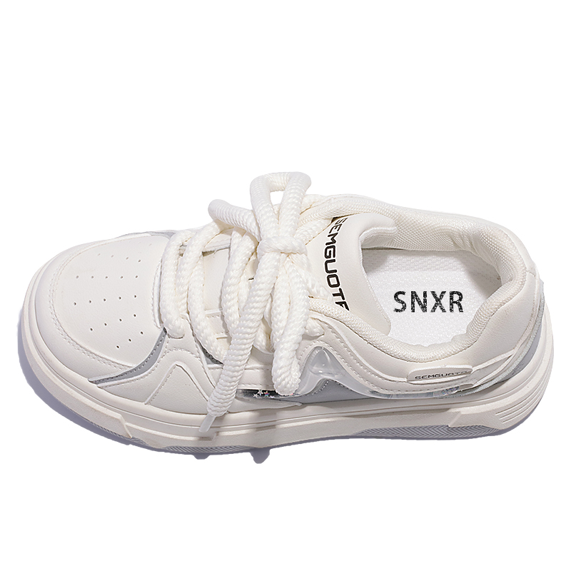 Кеды женские SNXR NBEB1005 белые с серебристыми вставками, 37 EU