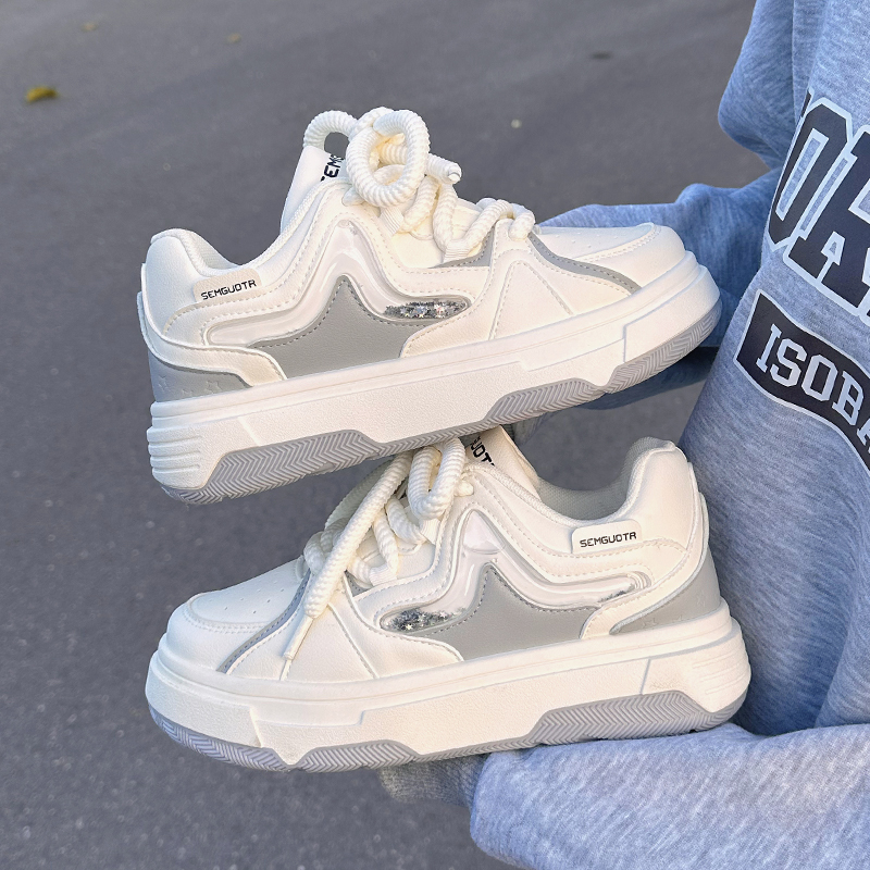 Кеды женские SNXR NBEB1005 белые с серебристыми вставками, 37 EU